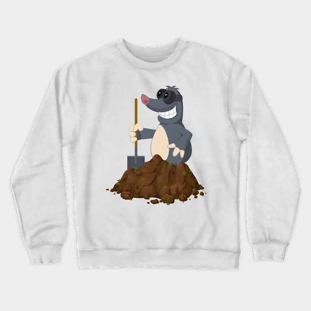 Funny Mole With Shovel Crewneck Sweatshirt by consigliop